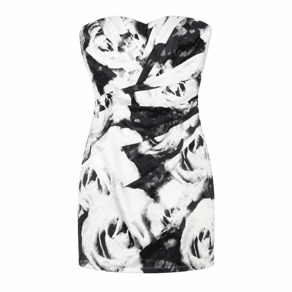 Lipsy Womens Black Floral Polyester A-Line Size 6 Sweetheart Zip