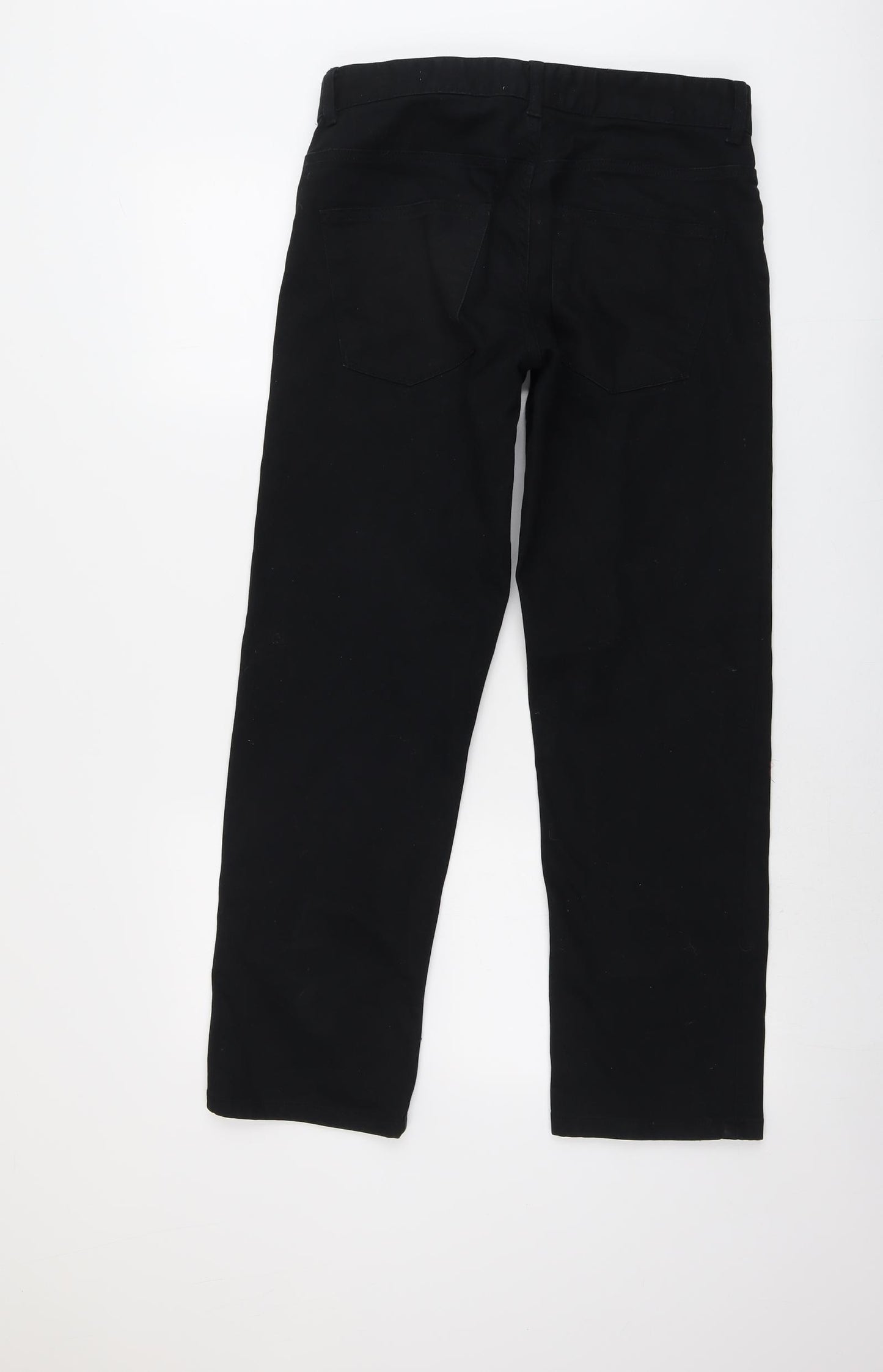 Acw85 Mens Black Cotton Straight Jeans Size 30 in L29 in Regular Button