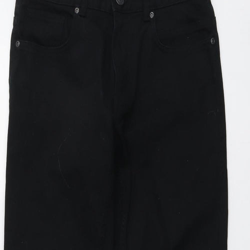 Acw85 Mens Black Cotton Straight Jeans Size 30 in L29 in Regular Button