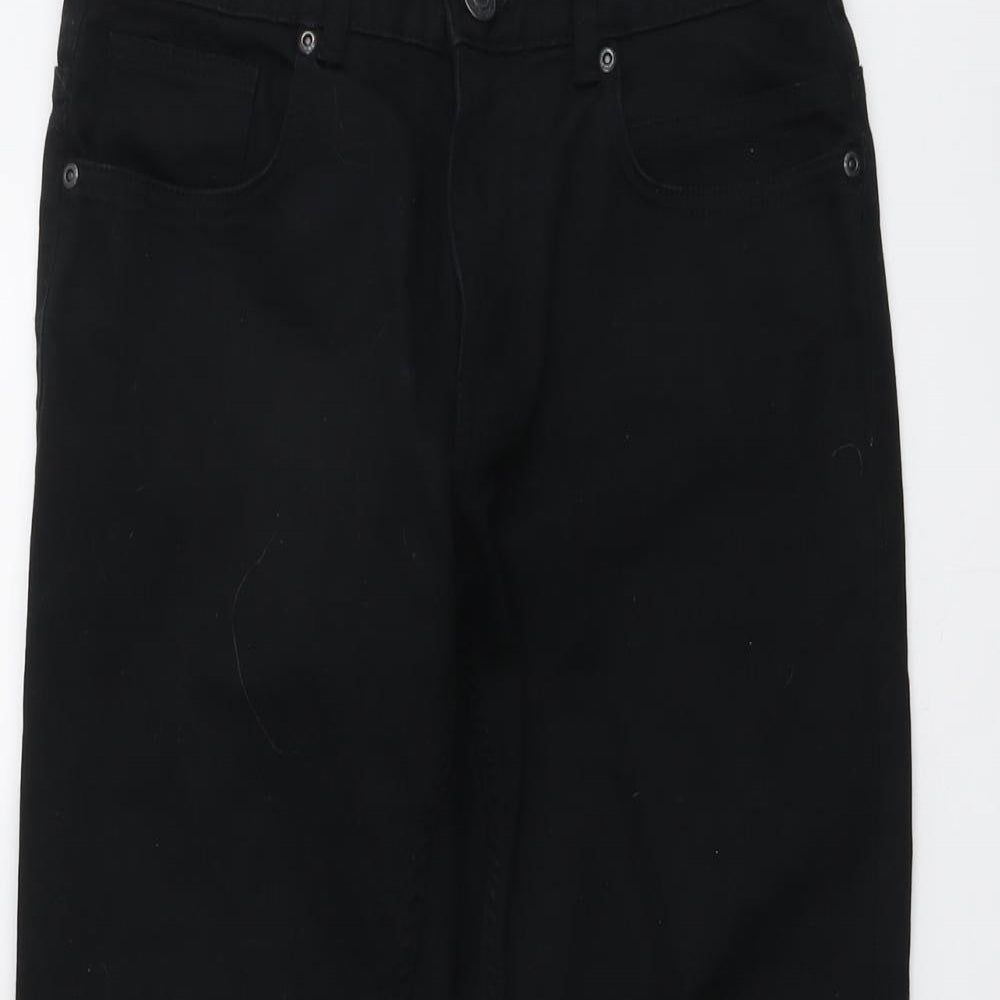 Acw85 Mens Black Cotton Straight Jeans Size 30 in L29 in Regular Button