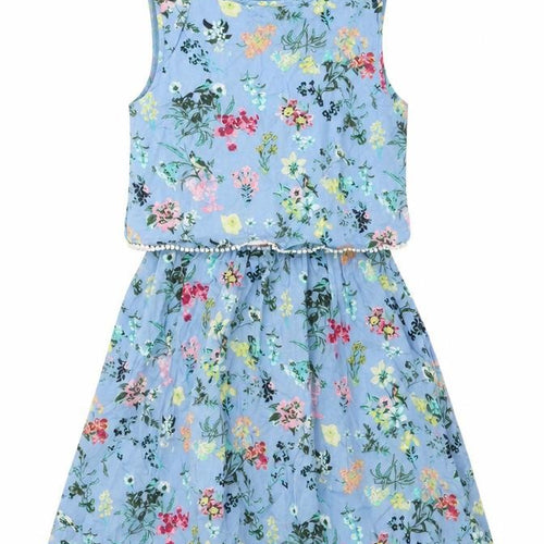 Brave Soul Womens Blue Floral Viscose Mini Size S Boat Neck Pullover