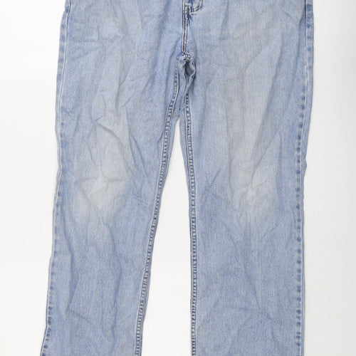 Blue Harbour Mens Black Cotton Straight Jeans Size 34 in L33 in Regular Button
