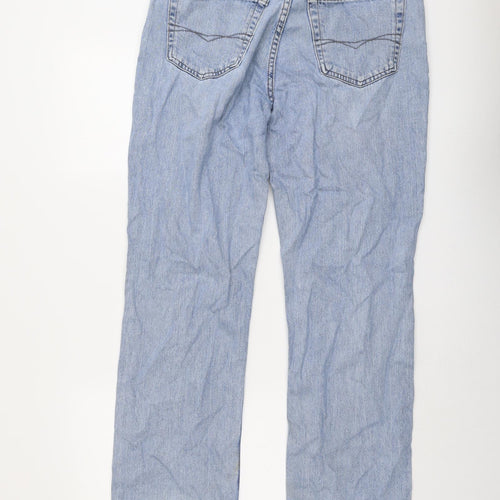 Blue Harbour Mens Black Cotton Straight Jeans Size 34 in L33 in Regular Button