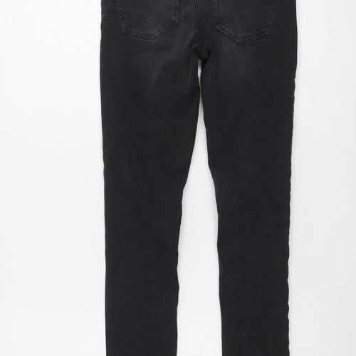 Topman Mens Grey Cotton Skinny Jeans Size 28 in L32 in Regular Button