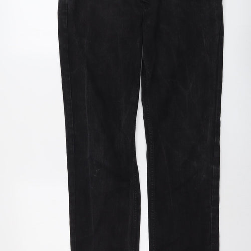 NEXT Mens Black Cotton Straight Jeans Size 32 in L31 in Regular Button