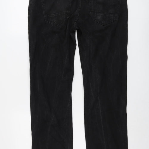 NEXT Mens Black Cotton Straight Jeans Size 32 in L31 in Regular Button