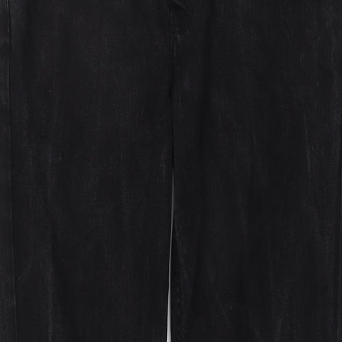 NEXT Mens Black Cotton Straight Jeans Size 32 in L31 in Regular Button