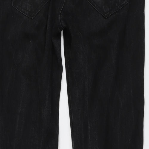 NEXT Mens Black Cotton Straight Jeans Size 32 in L31 in Regular Button