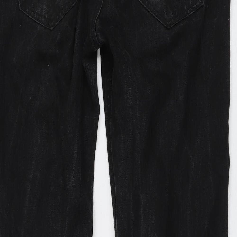 NEXT Mens Black Cotton Straight Jeans Size 32 in L31 in Regular Button