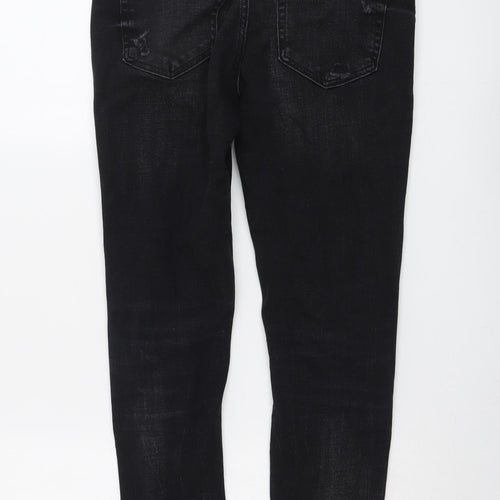 Zara Mens Black Cotton Skinny Jeans Size 30 in L29 in Regular Button