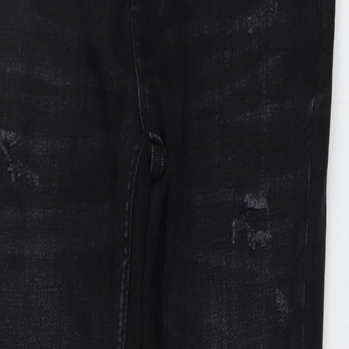 Zara Mens Black Cotton Skinny Jeans Size 30 in L29 in Regular Button