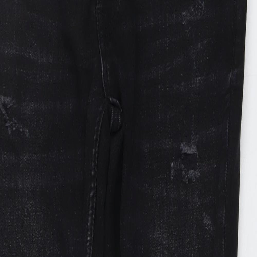 Zara Mens Black Cotton Skinny Jeans Size 30 in L29 in Regular Button
