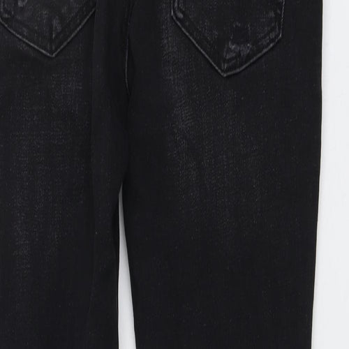 Zara Mens Black Cotton Skinny Jeans Size 30 in L29 in Regular Button