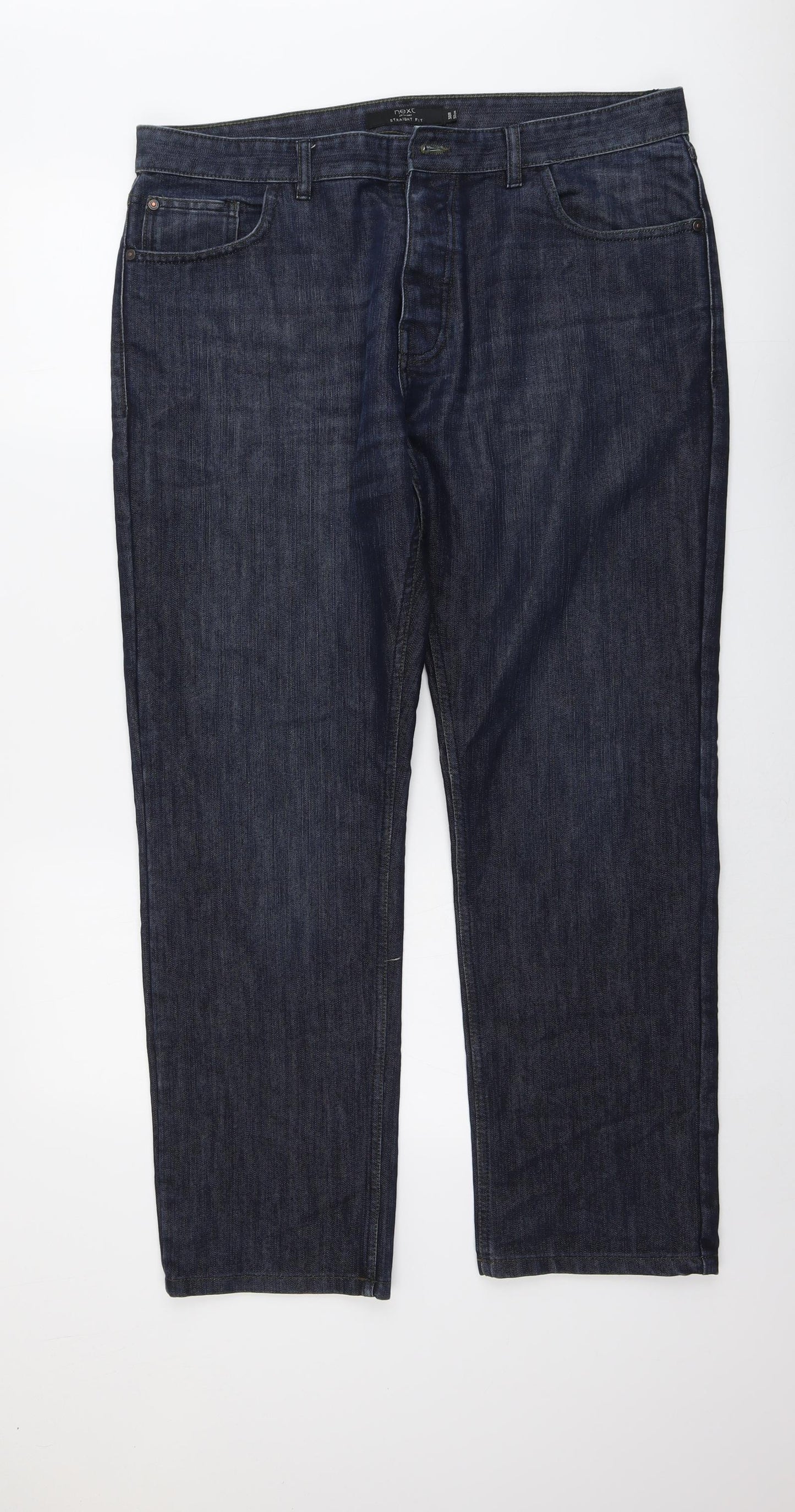 NEXT Mens Blue Cotton Straight Jeans Size 38 in L31 in Regular Button