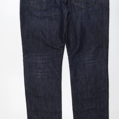 NEXT Mens Blue Cotton Straight Jeans Size 38 in L31 in Regular Button