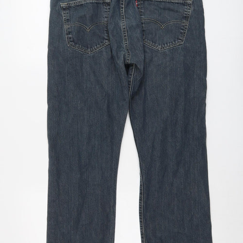 Levi's Mens Blue Cotton Straight Jeans Size 34 in L30 in Regular Button