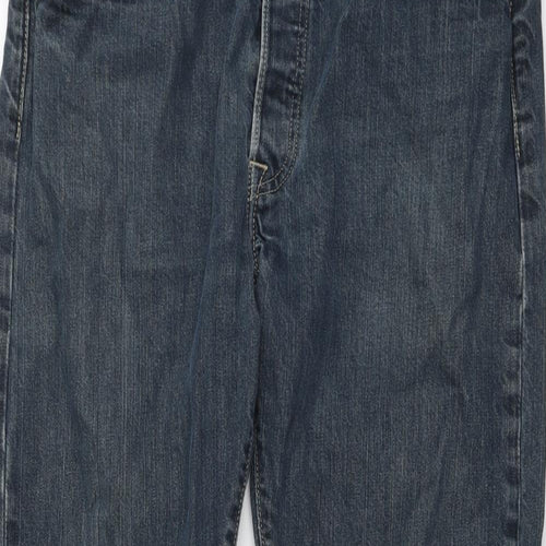 Levi's Mens Blue Cotton Straight Jeans Size 34 in L30 in Regular Button