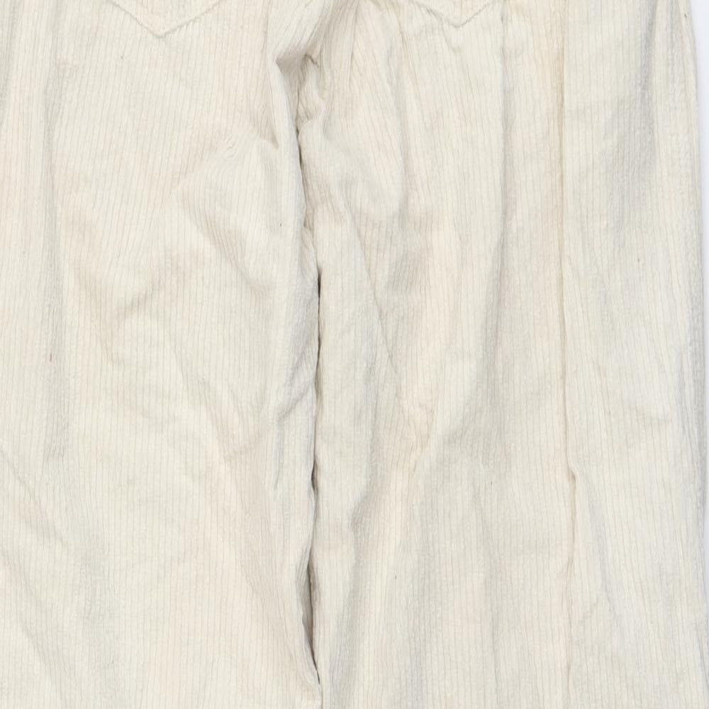 Zara Womens Beige Cotton Trousers Size 26 in L27 in Regular Button