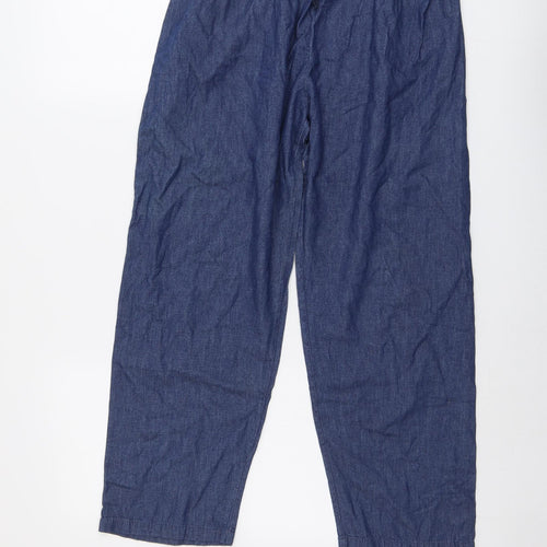 Chalk Womens Blue Cotton Trousers Size M L25 in Regular Drawstring