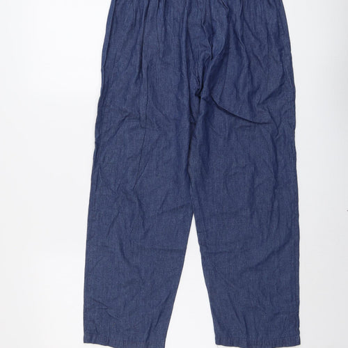 Chalk Womens Blue Cotton Trousers Size M L25 in Regular Drawstring