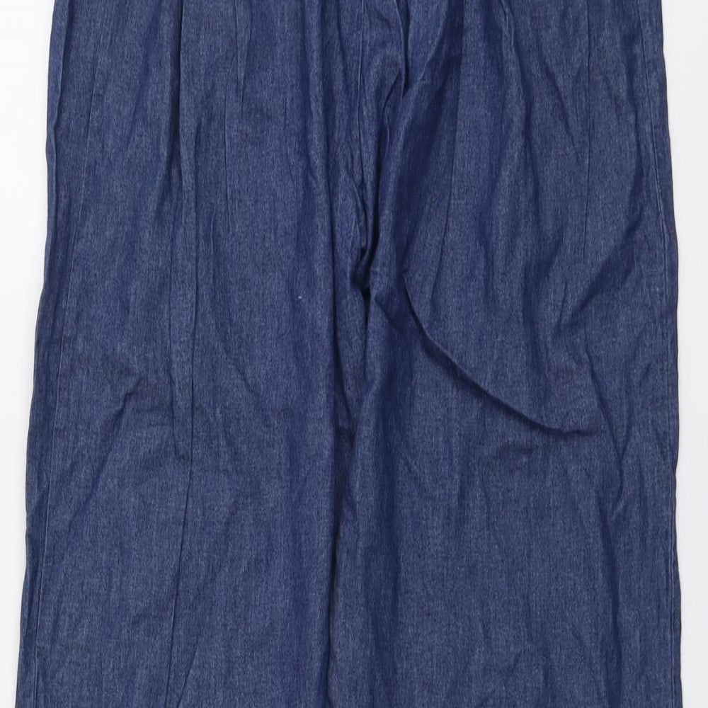 Chalk Womens Blue Cotton Trousers Size M L25 in Regular Drawstring