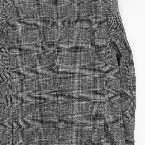 Marks and Spencer Mens Grey Plaid Viscose Jacket Suit Jacket Size 40 Regular