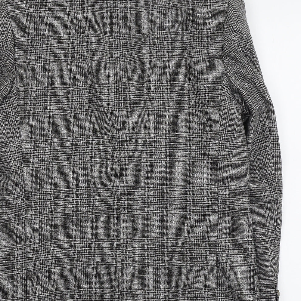 Marks and Spencer Mens Grey Plaid Viscose Jacket Suit Jacket Size 40 Regular