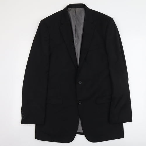 Greenwoods Mens Black Polyester Jacket Suit Jacket Size 42 Regular