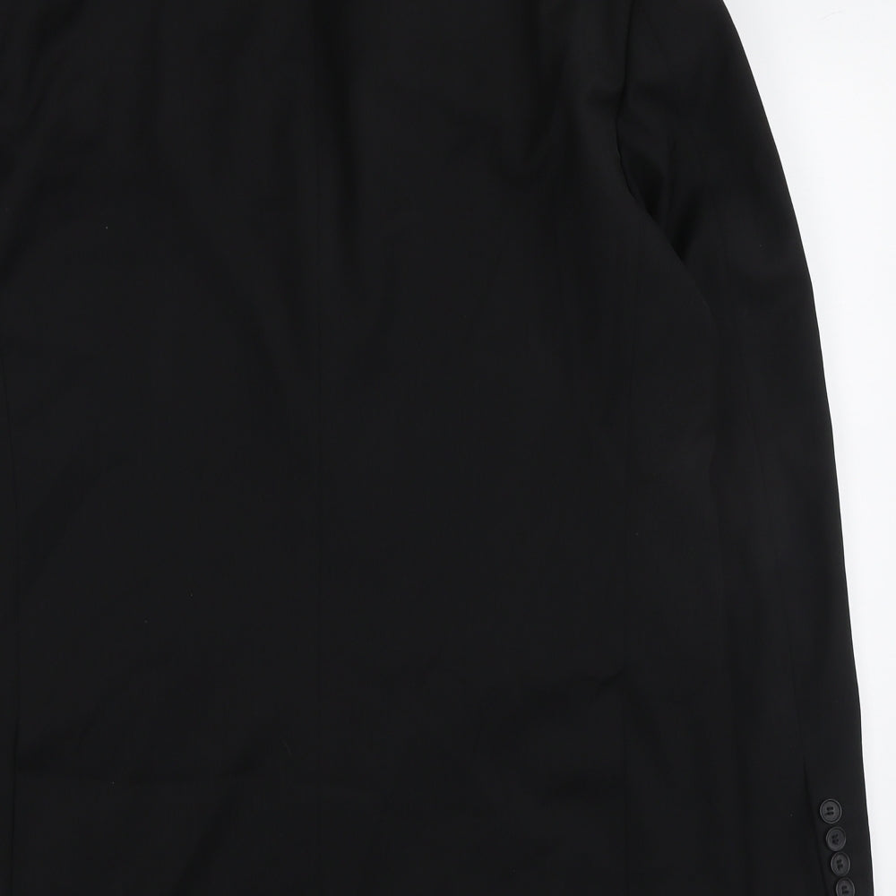 Greenwoods Mens Black Polyester Jacket Suit Jacket Size 42 Regular