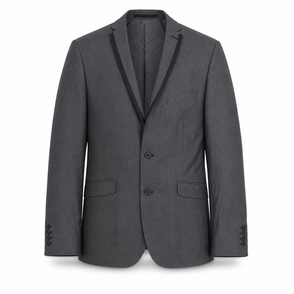 Front view of Limehaus men’s grey polyester jacket suit jacket, size 40, regular