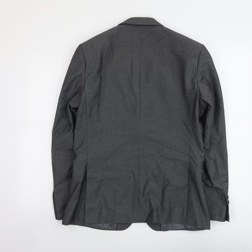 Limehaus Mens Grey Polyester Jacket Suit Jacket Size 40 Regular