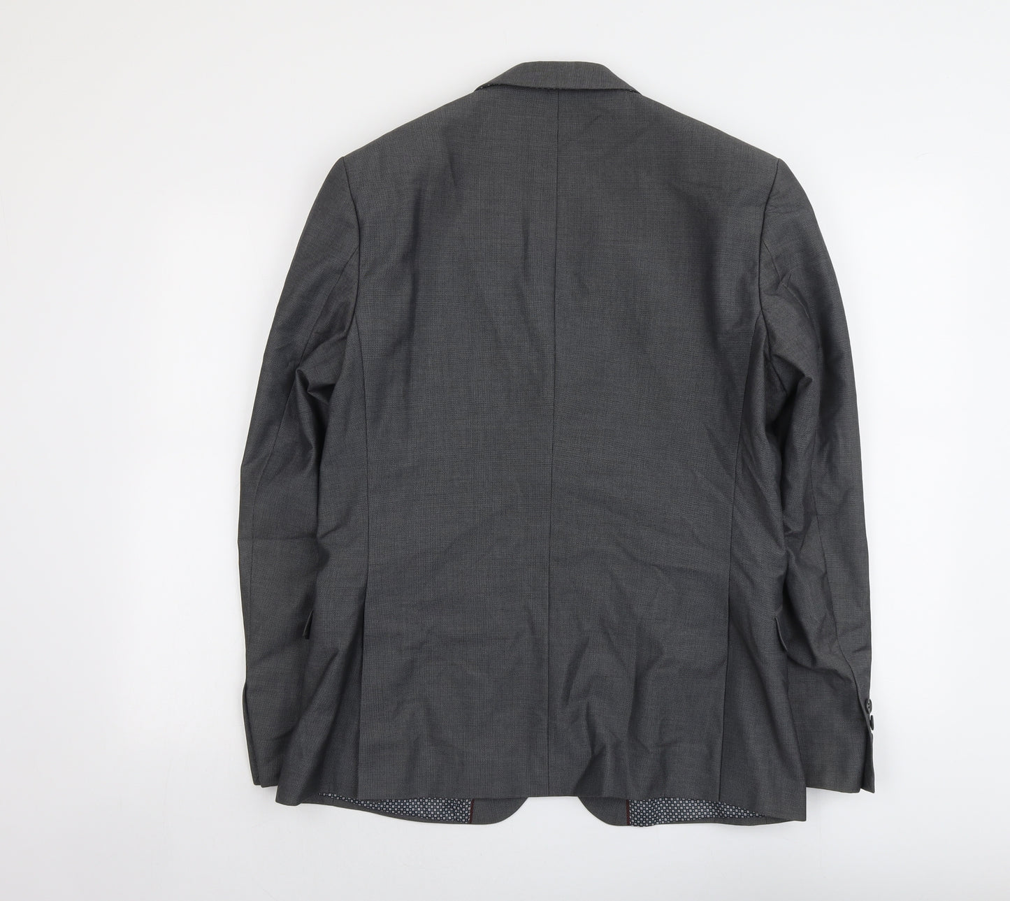 Limehaus Mens Grey Polyester Jacket Suit Jacket Size 40 Regular