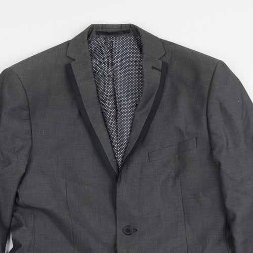 Limehaus Mens Grey Polyester Jacket Suit Jacket Size 40 Regular
