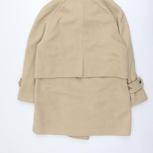 Classics Womens Beige Pea Coat Coat Size 12 Button