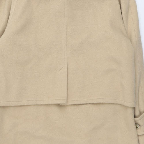 Classics Womens Beige Pea Coat Coat Size 12 Button
