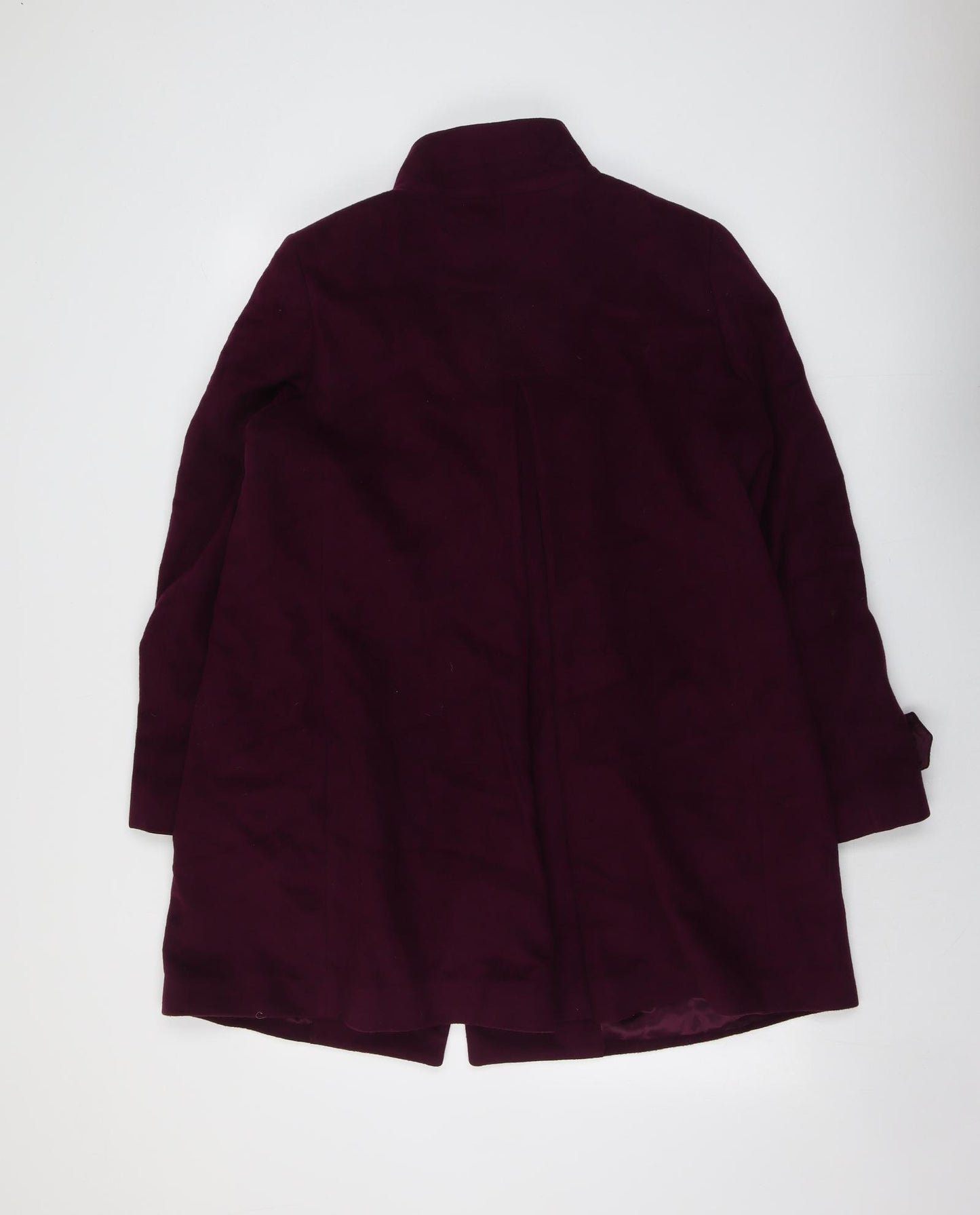 Jaeger Womens Purple Pea Coat Coat Size 14 Button