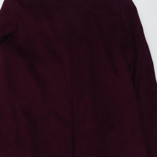 Jaeger Womens Purple Pea Coat Coat Size 14 Button