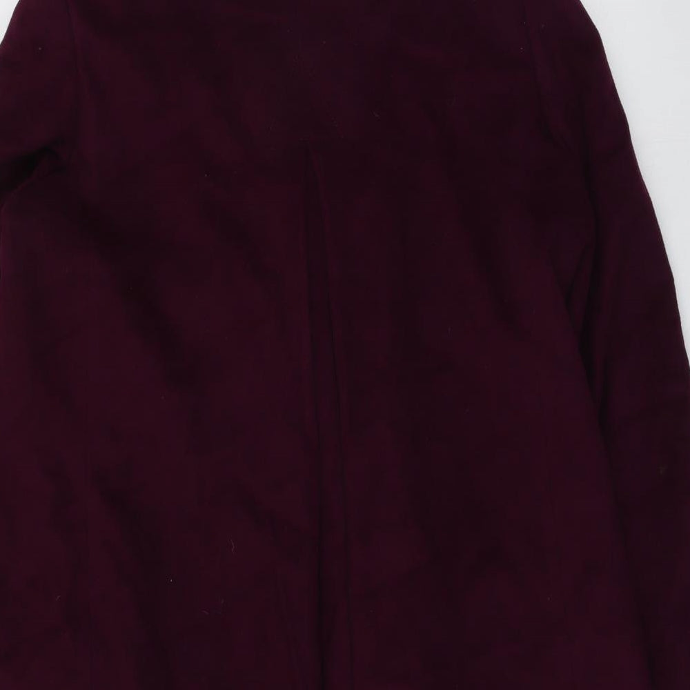 Jaeger Womens Purple Pea Coat Coat Size 14 Button