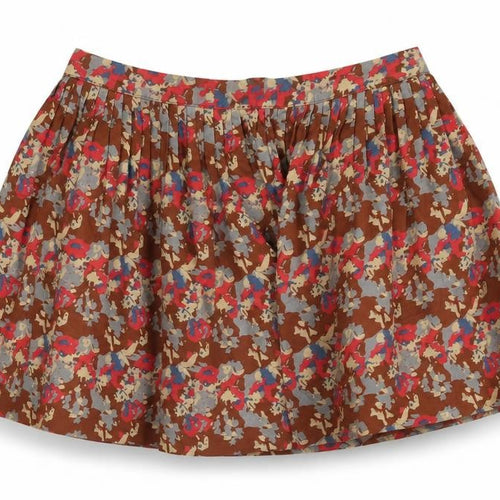 United Colours of Benetton Girls Brown Geometric Cotton Skater Skirt Size 10-11 Years Regular Zip