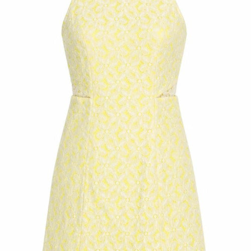 The Style London Womens Yellow Floral Polyester Slip Dress Size XS Round Neck Zip