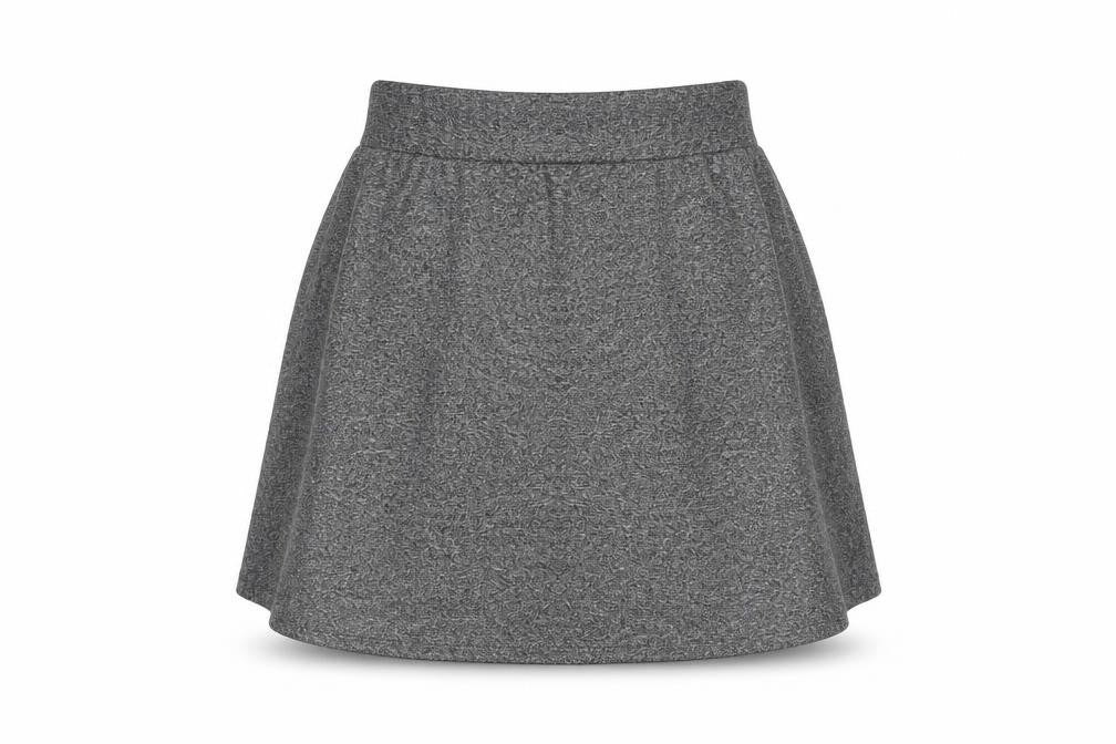 Front view of Divided by H&M women’s grey polyester skater skirt, size S