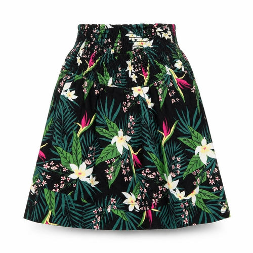 b.young Womens Black Floral Viscose Skater Skirt Size S