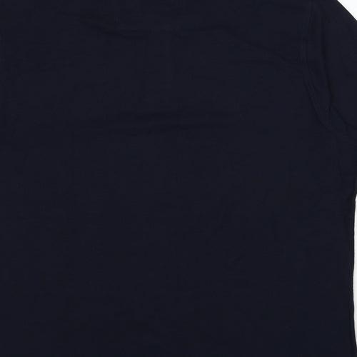 Marks and Spencer Mens Blue Cotton Polo Size XL Collared Button