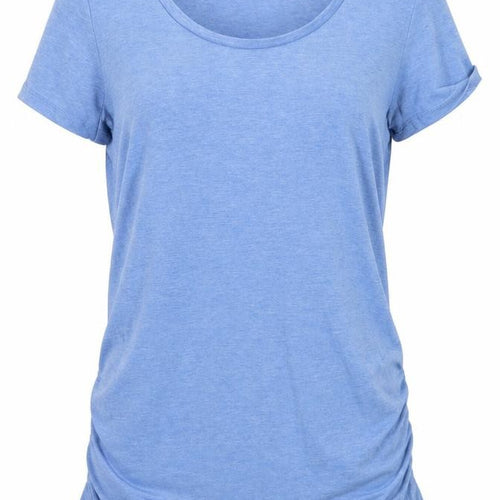 Blooming Marvellous Womens Blue Polyacrylate Fibre Basic T-Shirt Size S Scoop Neck - Ruched