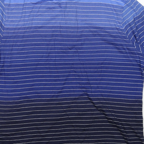 Blue Harbour Mens Blue Striped Cotton Polo Size M Collared Pullover