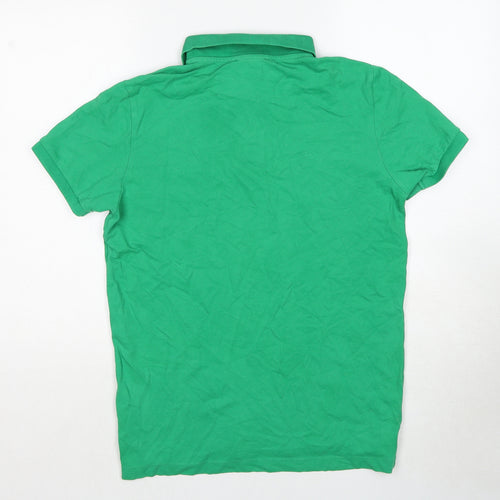 Beverly Hills Polo Club Mens Green Cotton Polo Size S Collared Pullover