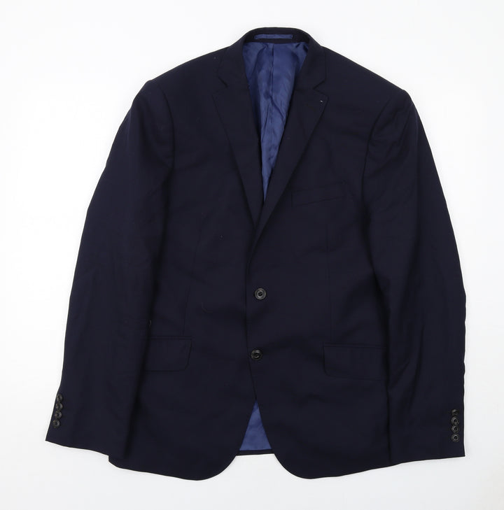 Marks and Spencer Mens Blue Polyester Jacket Suit Jacket Size 42 Regular
