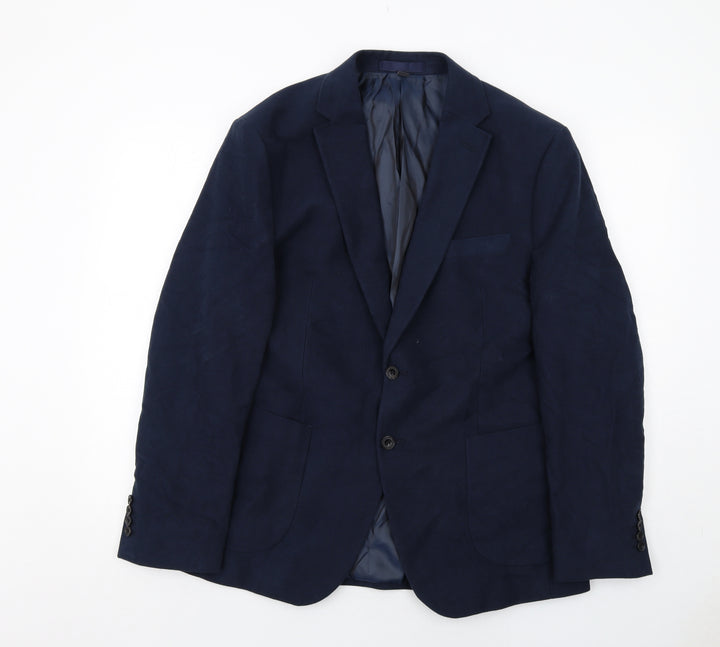 Emmetex Mens Blue Polyester Jacket Suit Jacket Size 44 Regular