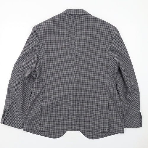 Marks and Spencer Mens Grey Geometric Polyester Jacket Suit Jacket Size 42 Regular