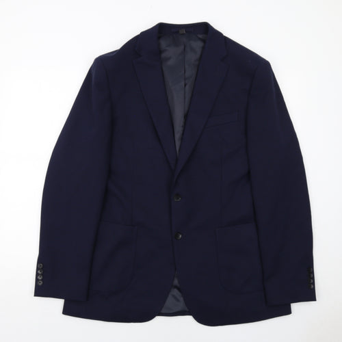Marks and Spencer Mens Blue Polyester Jacket Suit Jacket Size 42 Regular